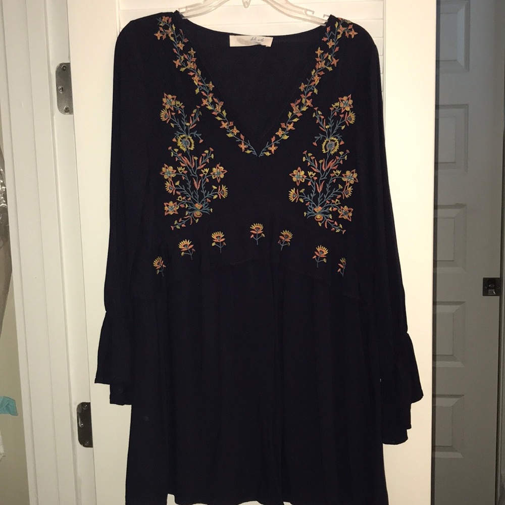 BLUE EMBROIDER DRESS